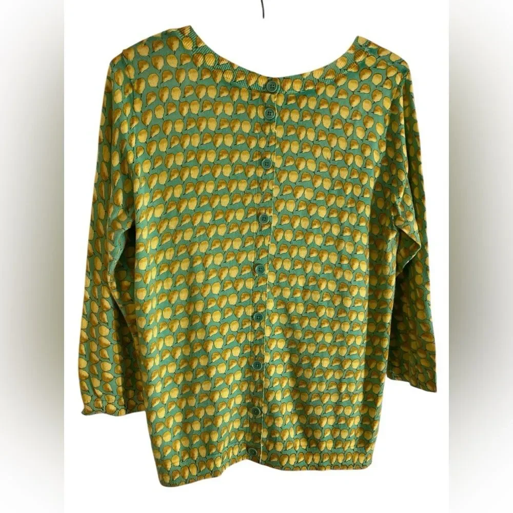 Talbots Button Back Pears Sweater Size L